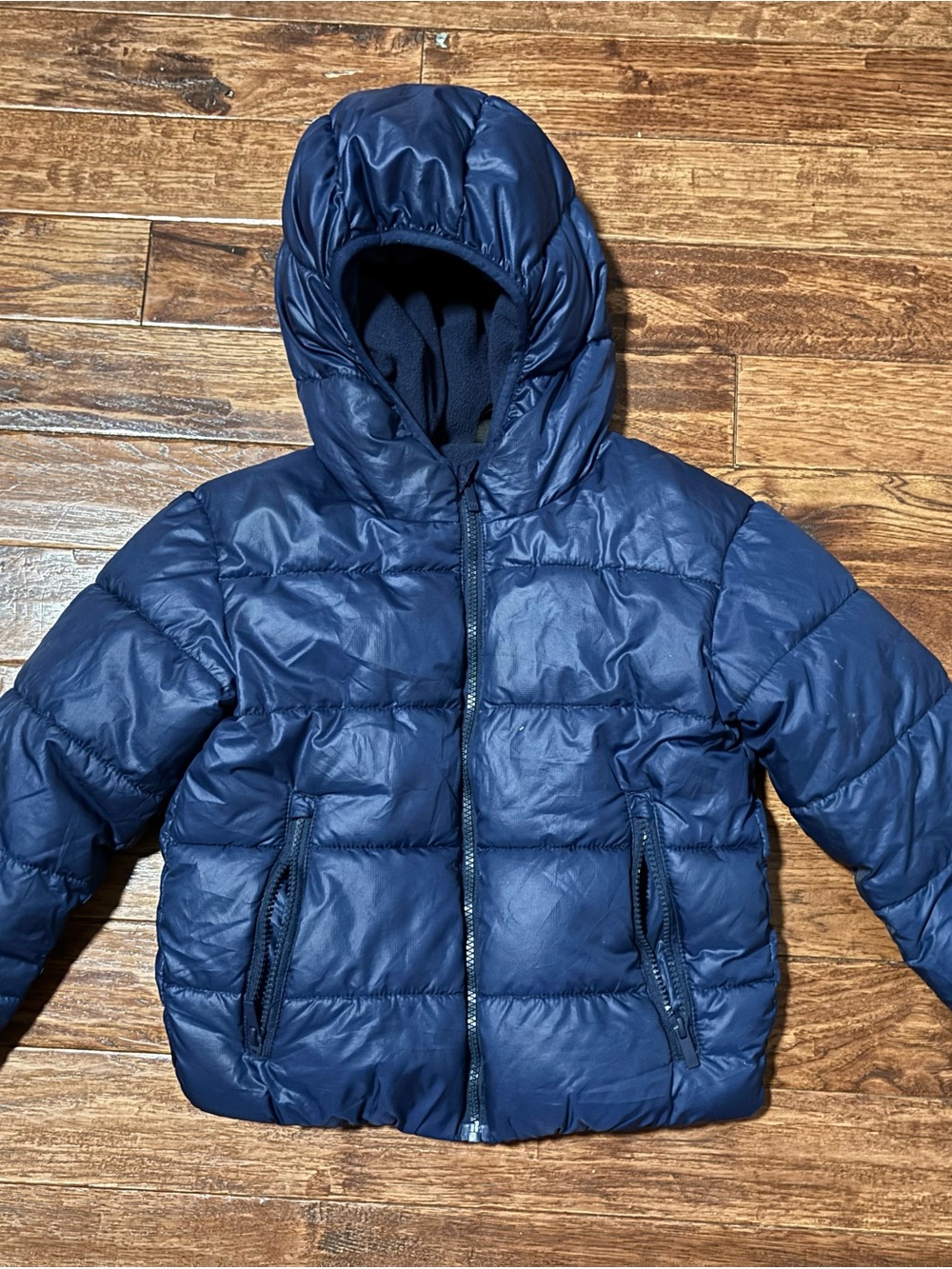 All In Motion Size Small S Puffer Navy Blue Coat Fleece Lined Boys